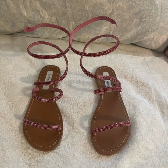 Pink shira rhinestone Steve Madden flats - Picture 1 of 6